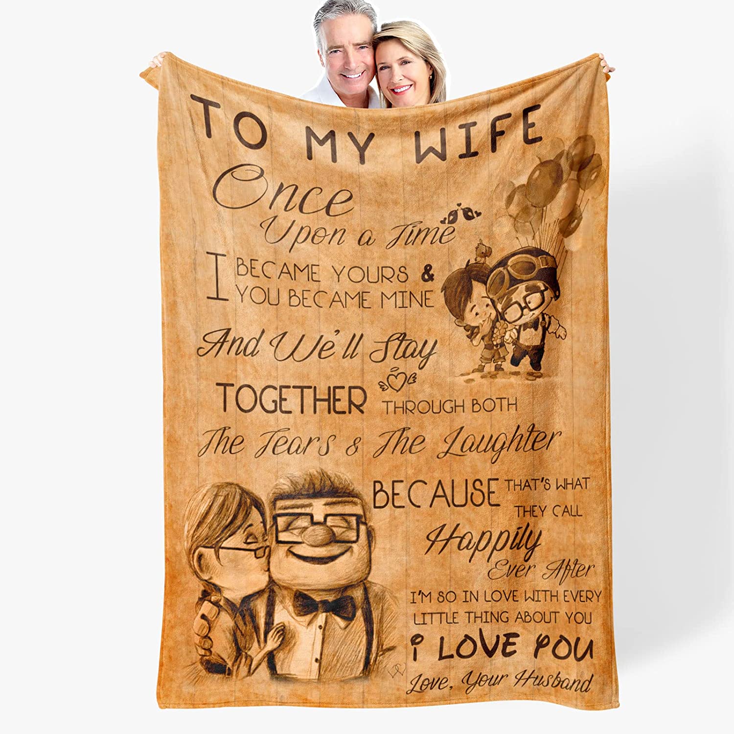 Gifts for Her Wife Blankets, Gift from Husband Blanket for Christmas Wedding Anniversary Birthday Mothers Day Valentines Day - We'll Stay Together