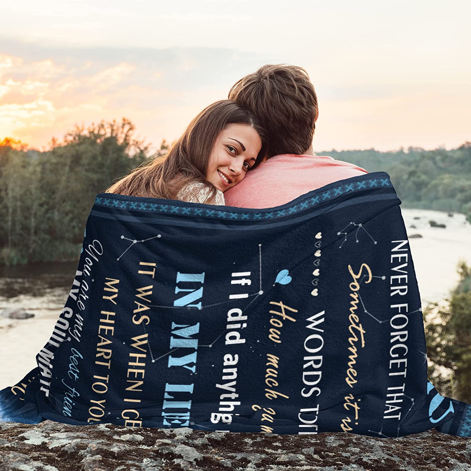 Gift For Husband, Couple Blanket, Lion Couple Blanket, Never Forget That I Love You Blanket - Valentine, Christmas, Wedding Anniversary Fleece Blanket