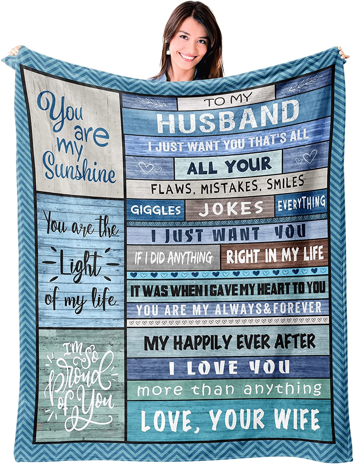 Gift For Husband Blanket - To My Husband Blanket - Romantic Gift For Husband From Wife, Birthday, Christmas, Valentines, Anniversary Blanket - You Are The Light Of My Life Blanket