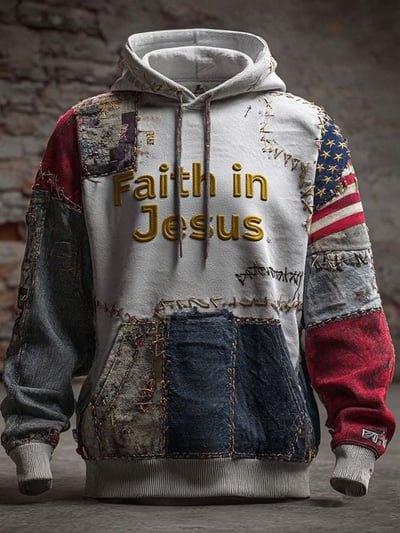 Freedom Christian Vintage Faith American Flag Camo Hoodie Patriotic USA Pullover Sweatshirt Gift