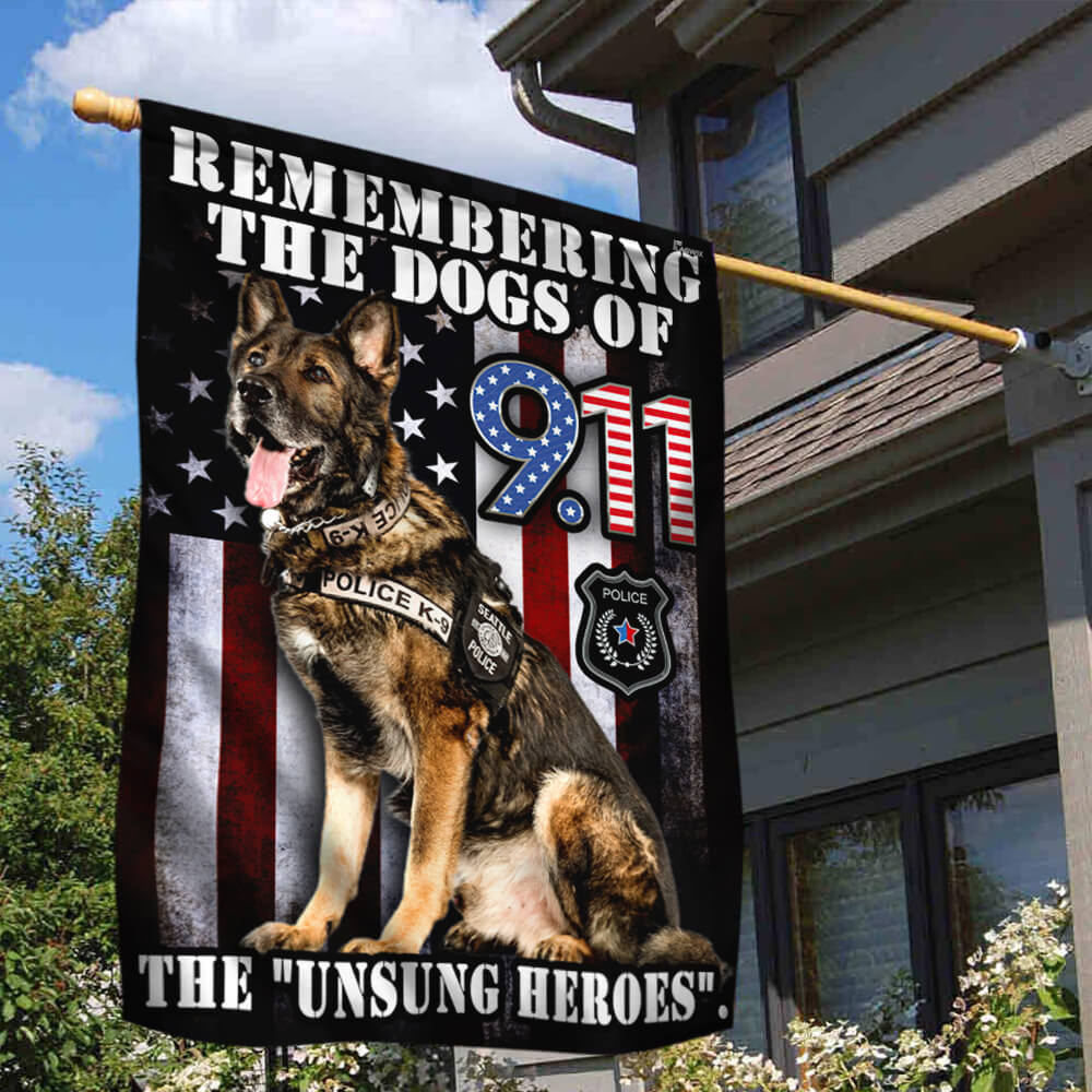 911 Flag German Shepherd Rescue Dogs - Liberish