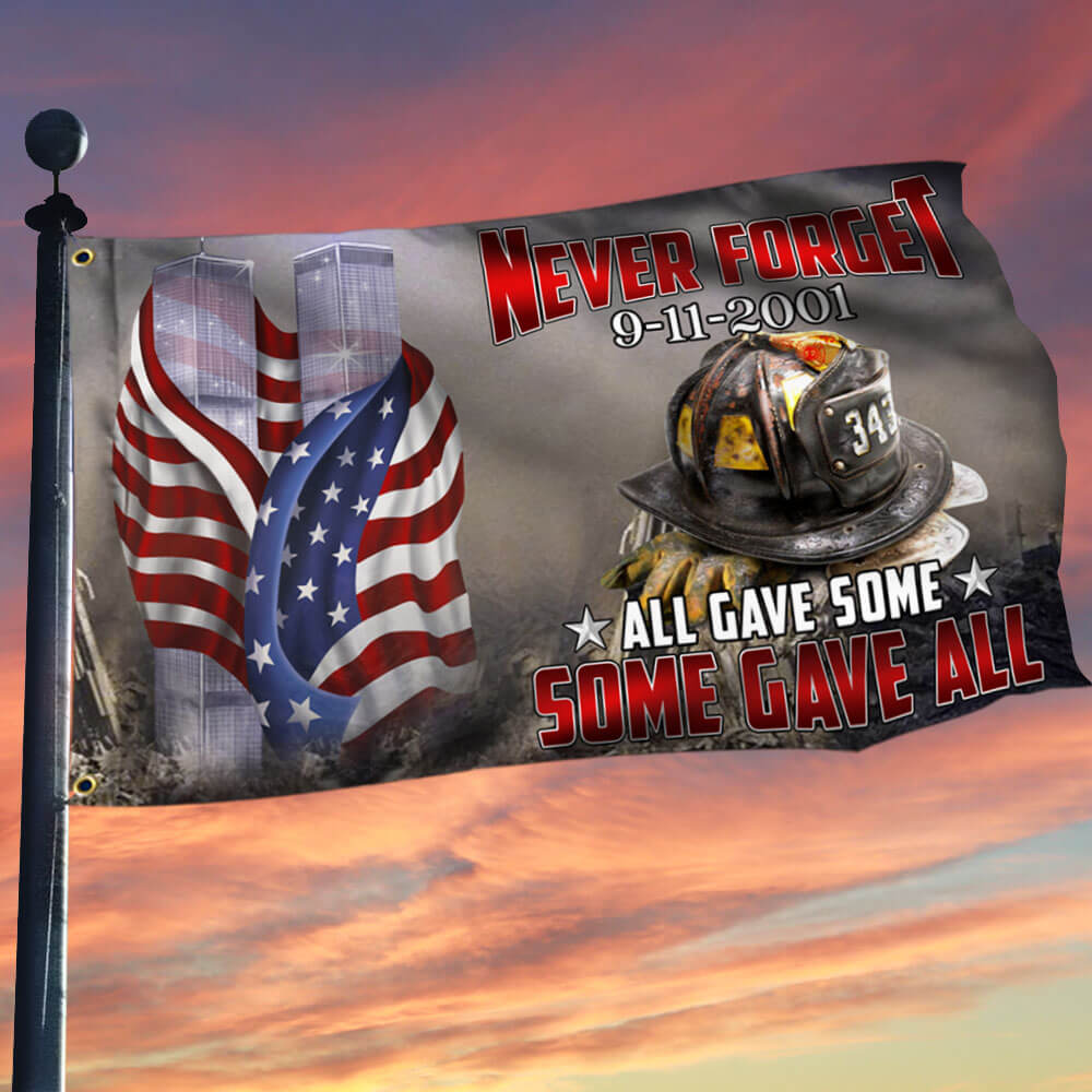 911 Flag Never Forget 343 Firefighter Memorial Patriot Day American Flag - Liberish