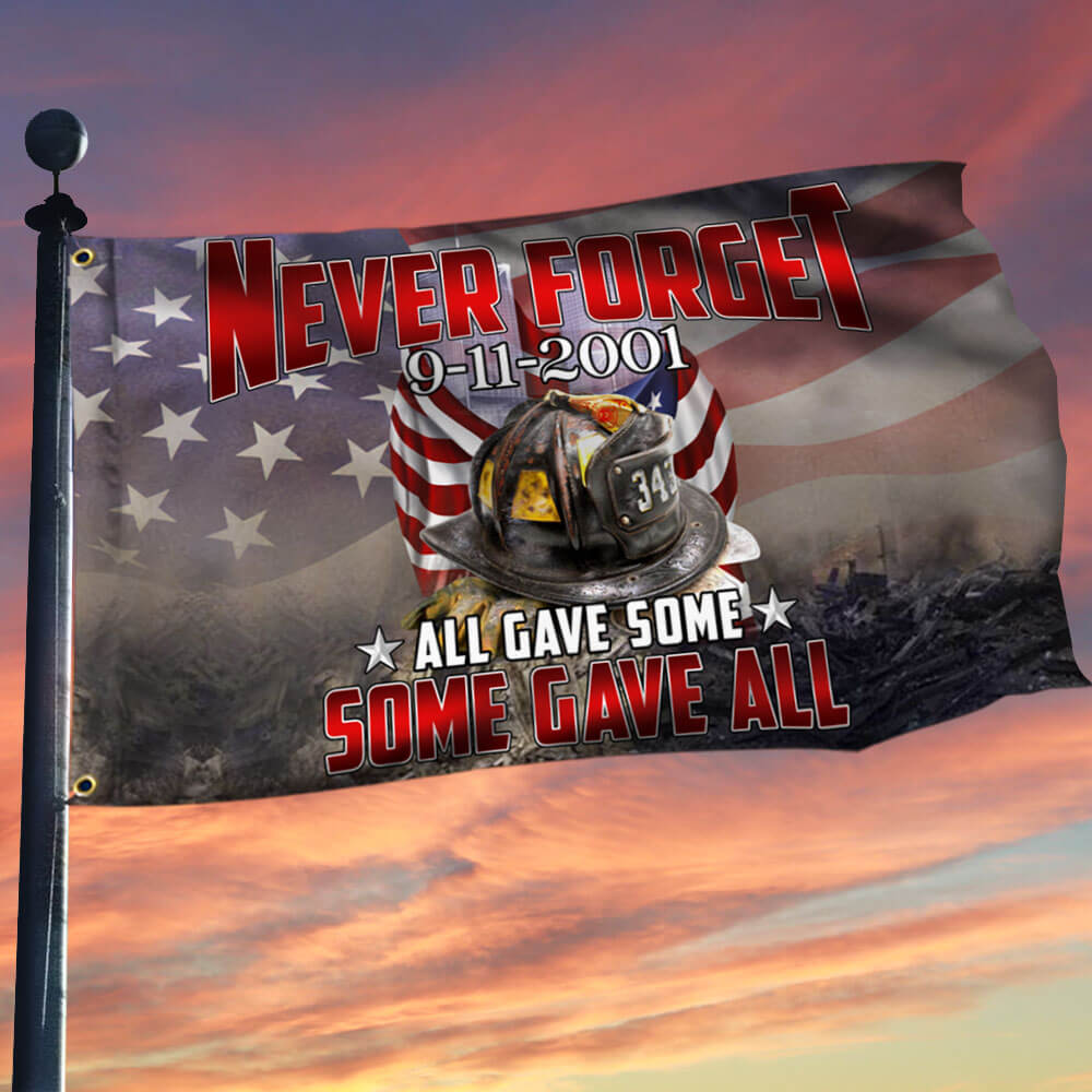 911 Flag Never Forget 343 Firefighter Memorial Patriot Day American Flag(1) - Liberish