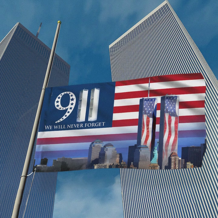 911 Grommet Flag We Will Never Forget 911 Patriot Day - Liberish