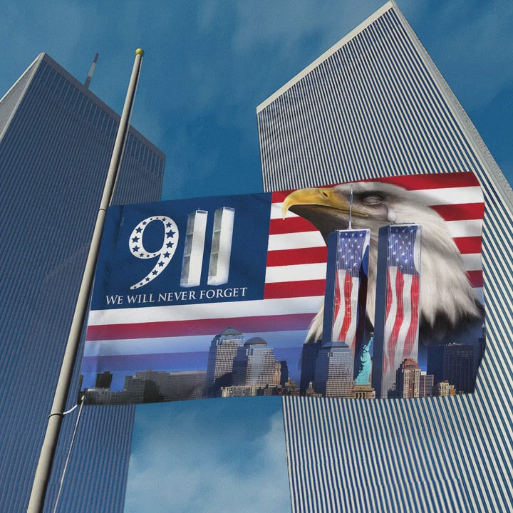 911 Grommet Flag We Will Never Forget 911 Patriot Day(1) - Liberish