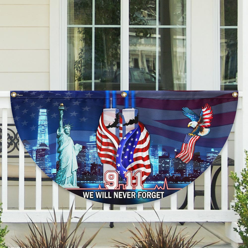 911 Patriot Day Flag 9 11 September 11 Never Forget Non-Pleated Fan Flag - Liberish