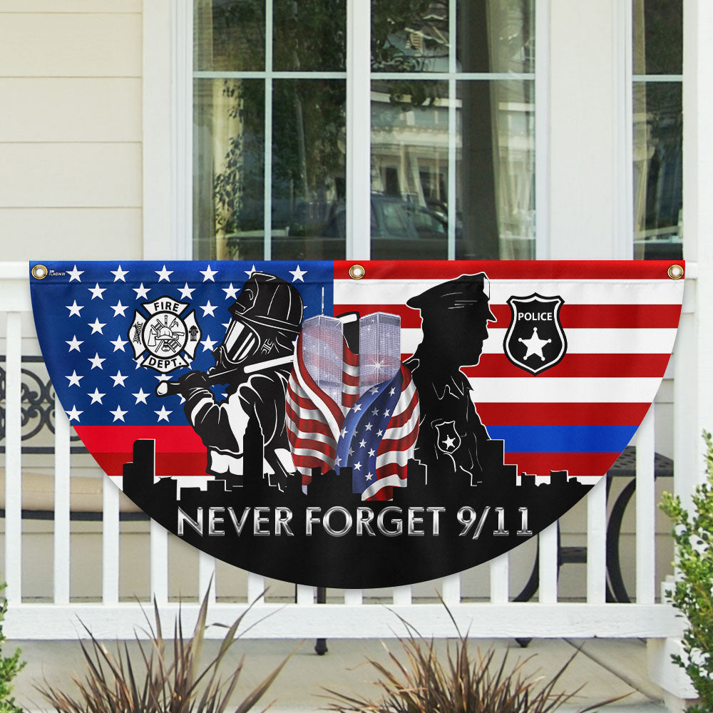911 Patriot Day Flag Never Forget September 11 2001 9 11 Non-Pleated Fan Flag - Liberish