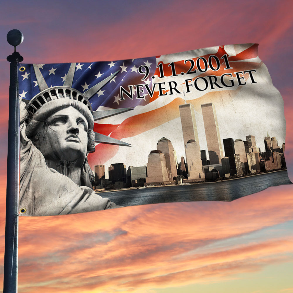 911 Patriot Day Flag September 11 Attacks Never Forget 9 11 Memorial Grommet Flag - Liberish