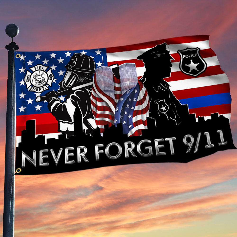911 Patriot Day Grommet Flag September 11 Attacks Never Forget 9 11 - Liberish