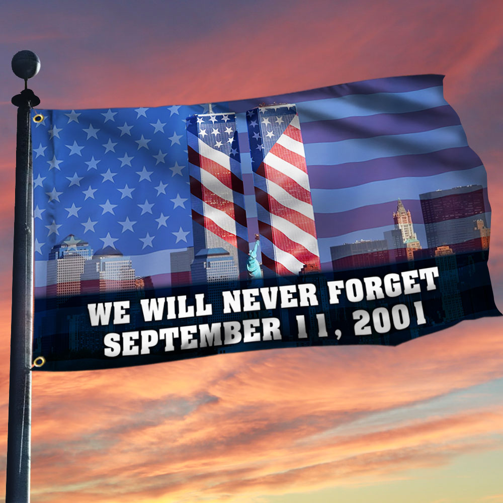 911 Patriot Day Grommet Flag September 11 Attacks Never Forget 9 11(1) - Liberish