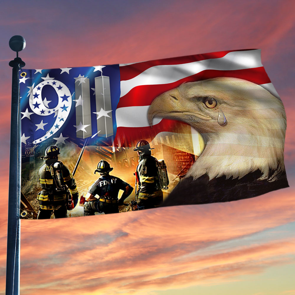 911 Patriot Day Grommet Flag September 11 Attacks Never Forget 9 11(3) - Liberish
