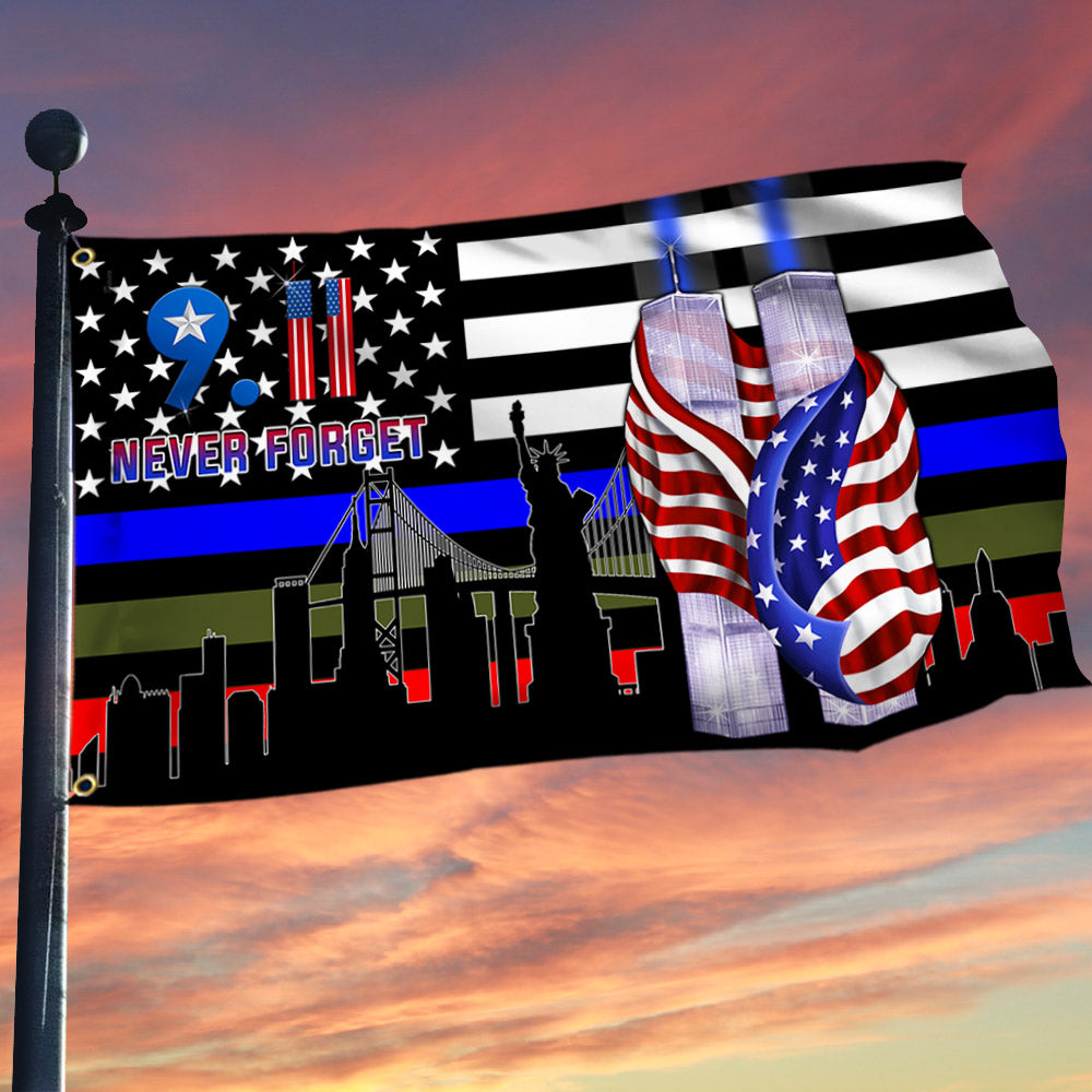 911 Patriot Day Grommet Flag September 11 Attacks Never Forget 9 11(2) - Liberish