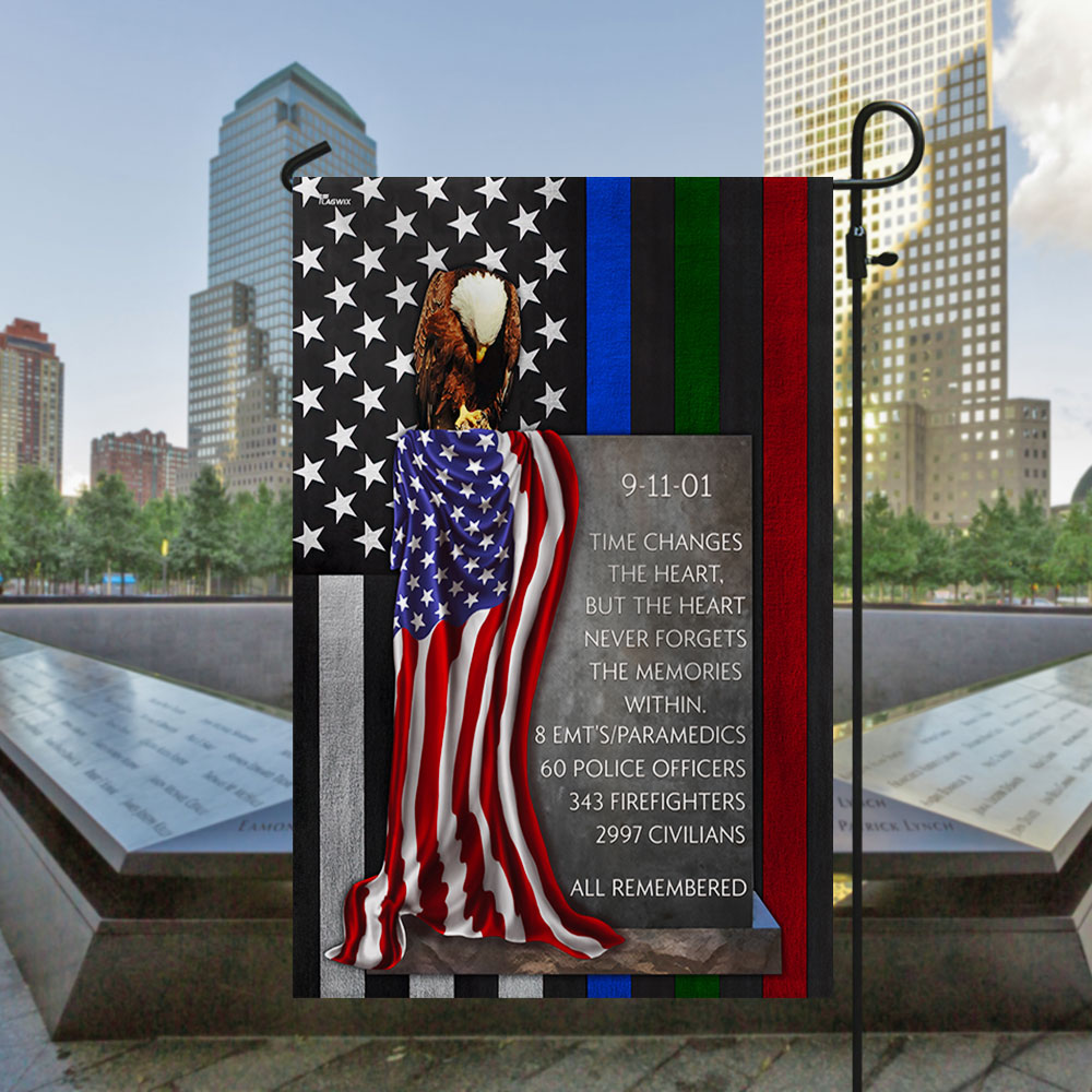 911 Patriot Day Police Fire Military Never Forget Flag Thin Blue Green Red Line - Liberish