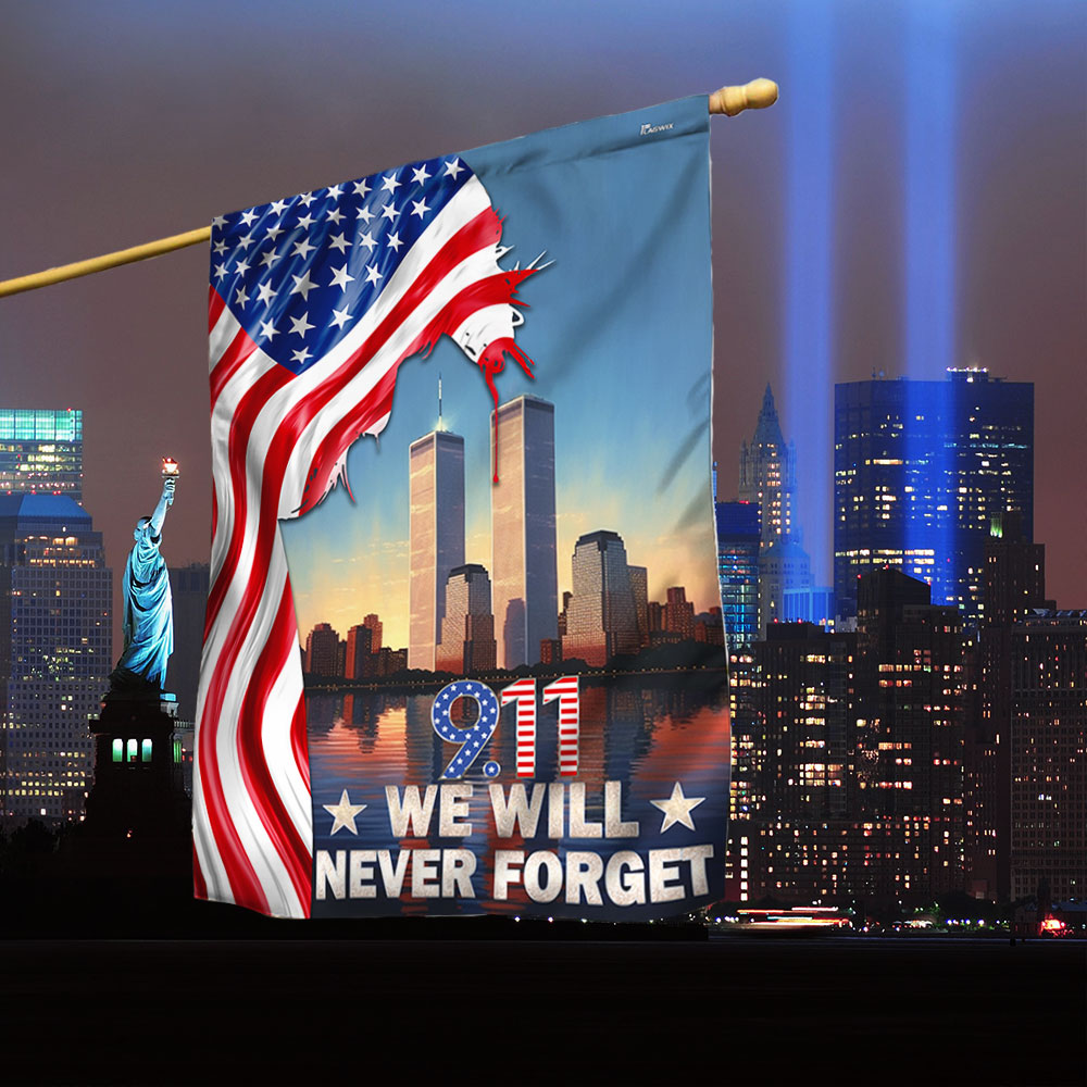 911 Patriot Day September 11 Never Forget American Jesus Flag - Liberish