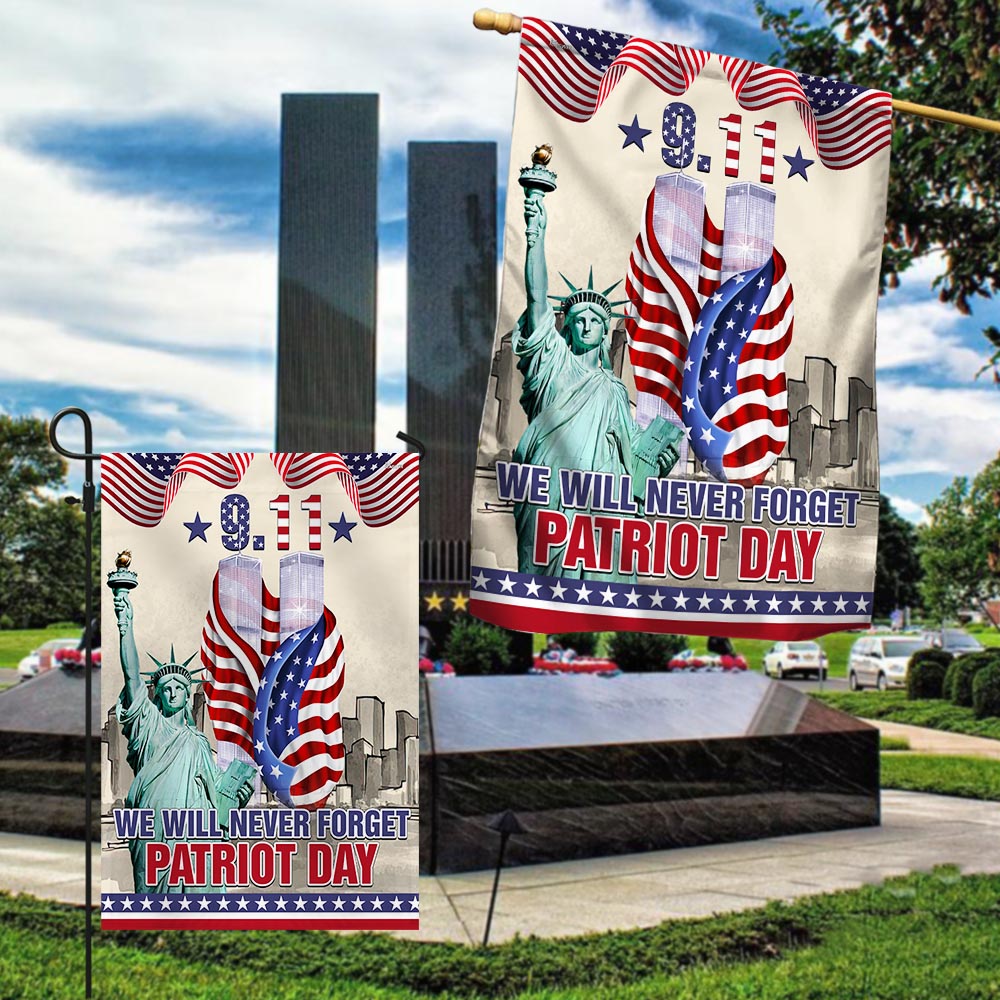 911 Patriot Day We Will Never Forget Twin Tower Memorial Flag - Liberish