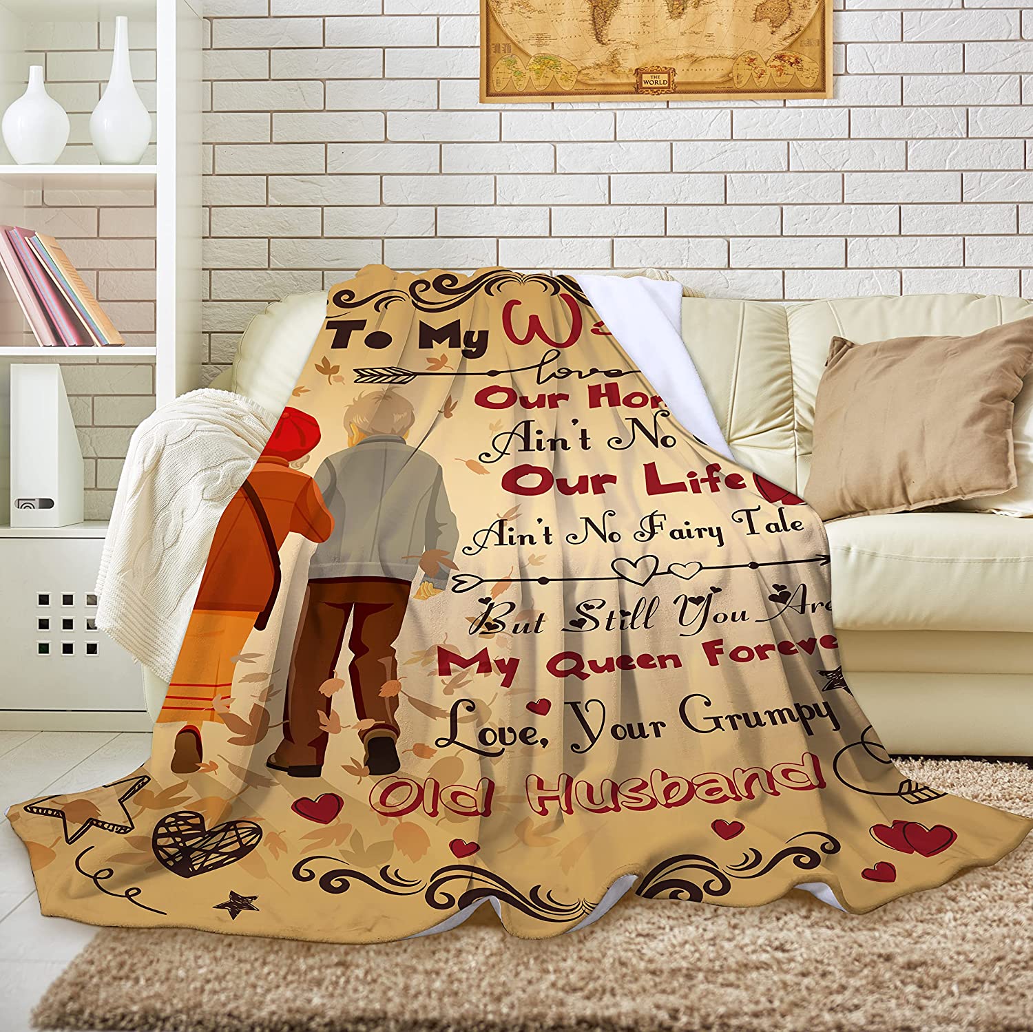 To My Wife Blanket from Husband, Romantic Valentine Anniversary Birthday Gift for Wife, Soft Warm Lightweight Fleece Throw Blanket, Best Gift Ideas For Wife, Gift For Wife