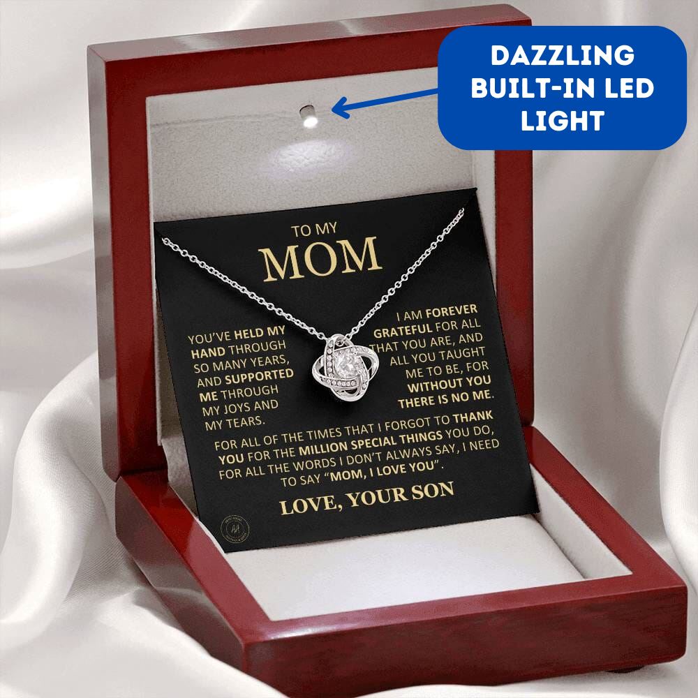 Beautiful Gift for Mom From Son "Without You There Is No Me" Necklace