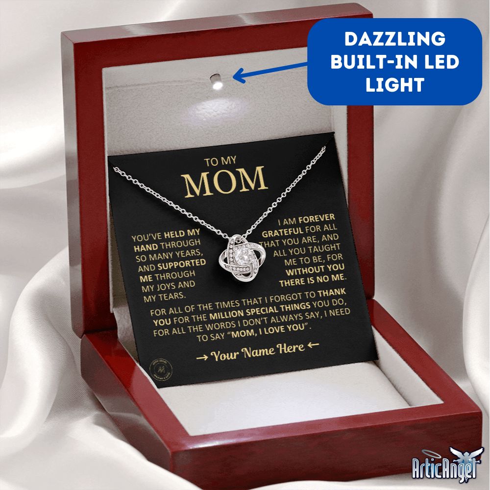 Unique Custom Gift for Mom "Without You There Is No Me" Knot Necklace