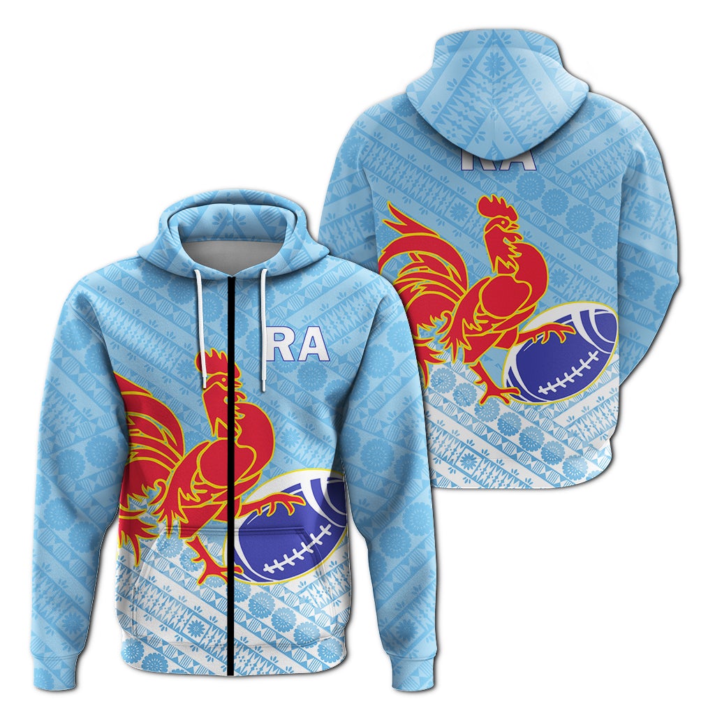 Ra Rugby Union Fiji Zip Hoodie Tapa Pattern LT12