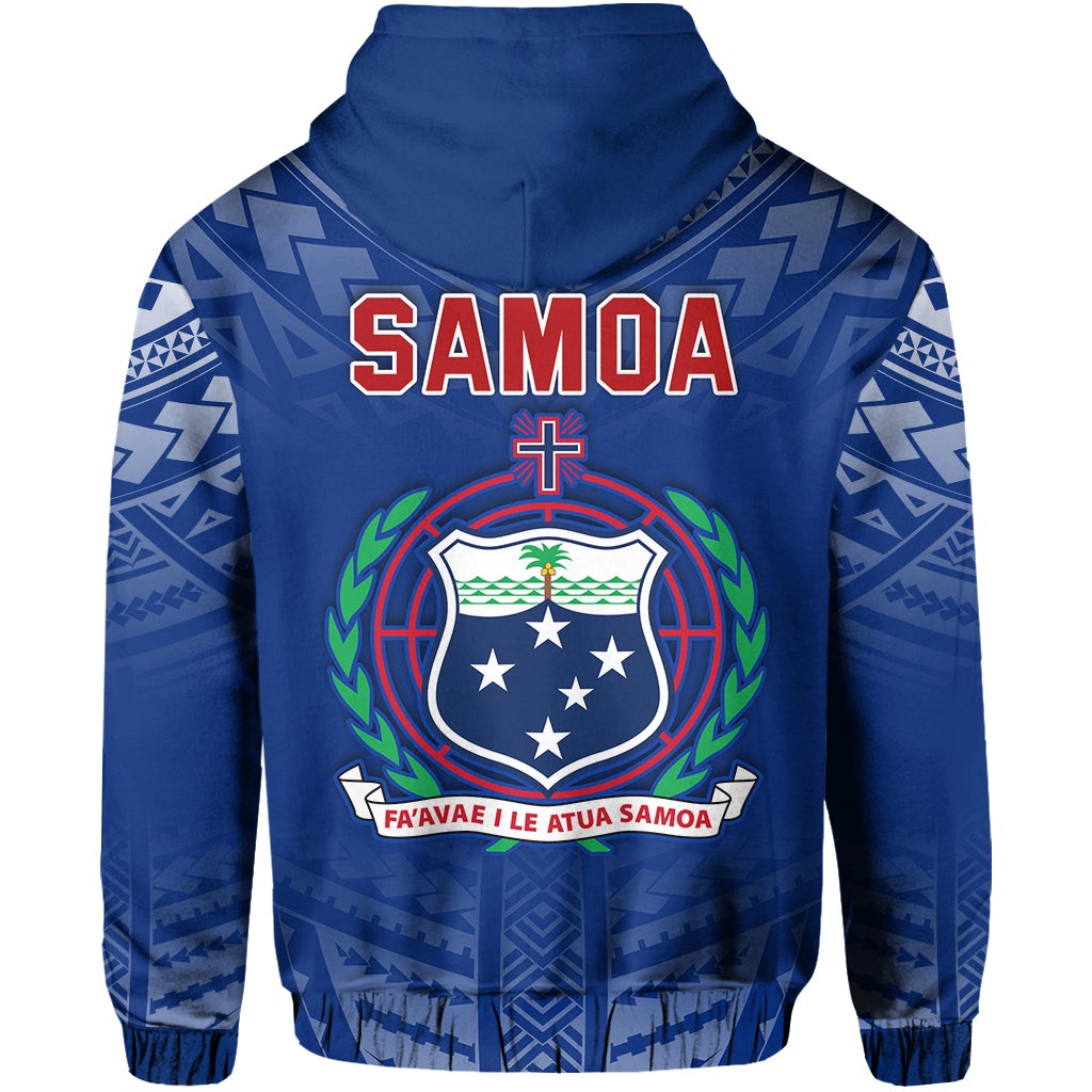 Samoa Zip Hoodie Simple Polynesian LT13