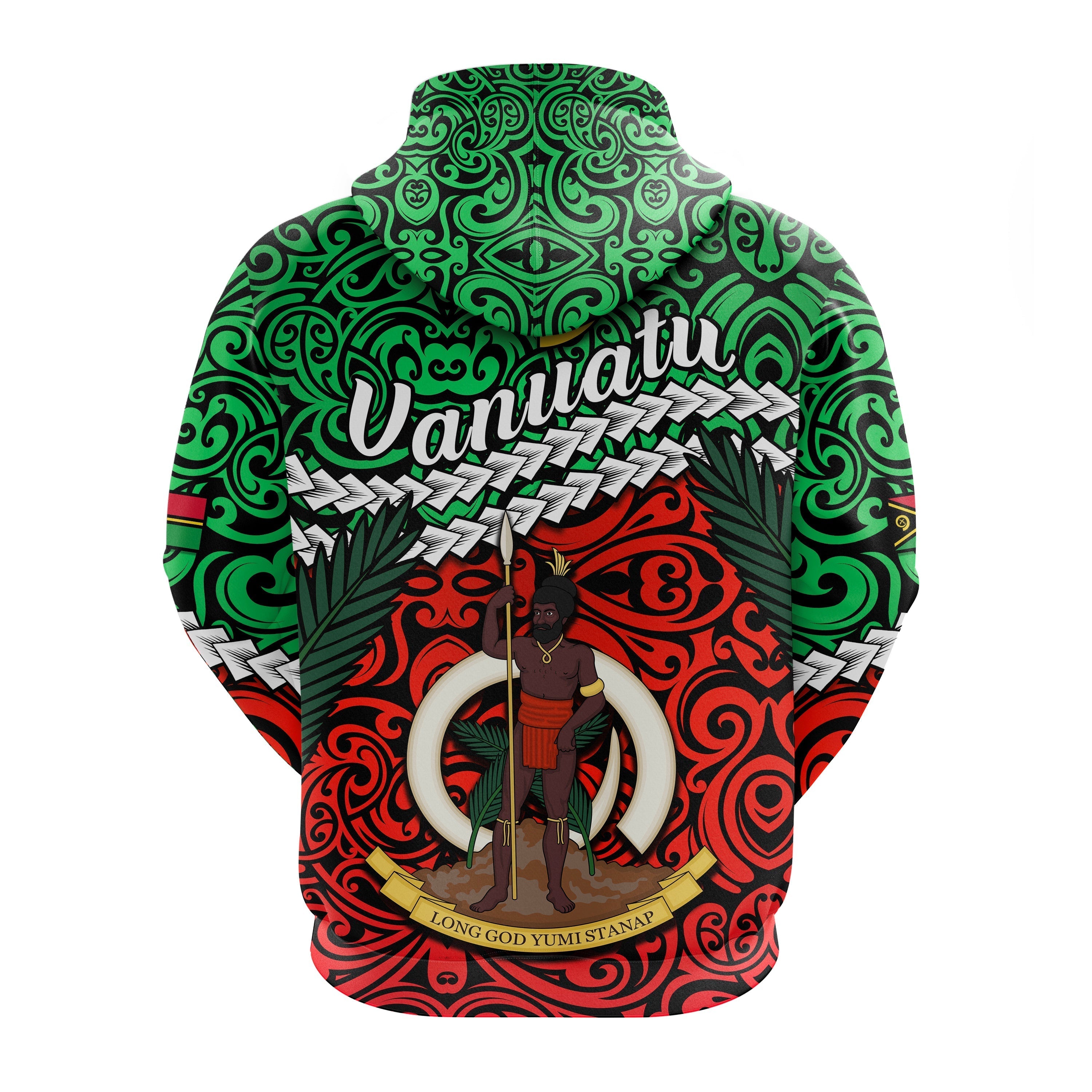 Proud Vanuatu Zip Hoodie Pattern Mix Flag LT13