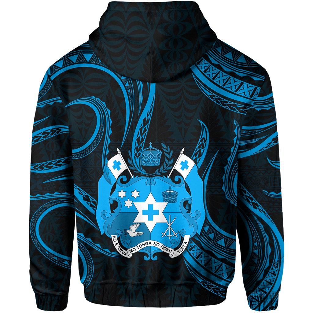 Tonga Pattern Zip Hoodie Always Proud Version Blue LT13