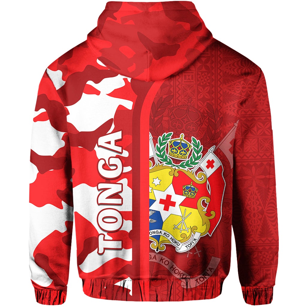 Tonga Unique Zip Hoodie Camouflage with Tongan Pattern LT13