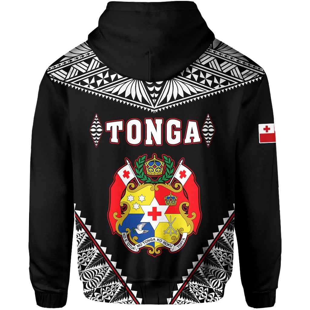Tonga Zip Hoodie Tongan Kupesi Pattern LT13
