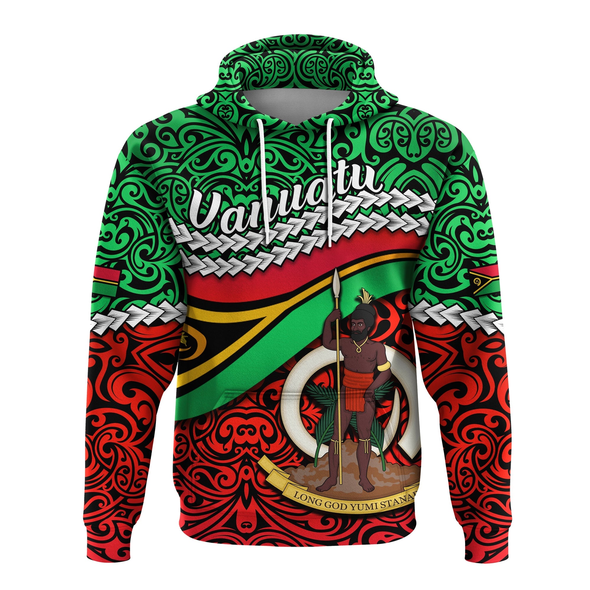 Proud Vanuatu Hoodie Pattern Mix Flag LT13