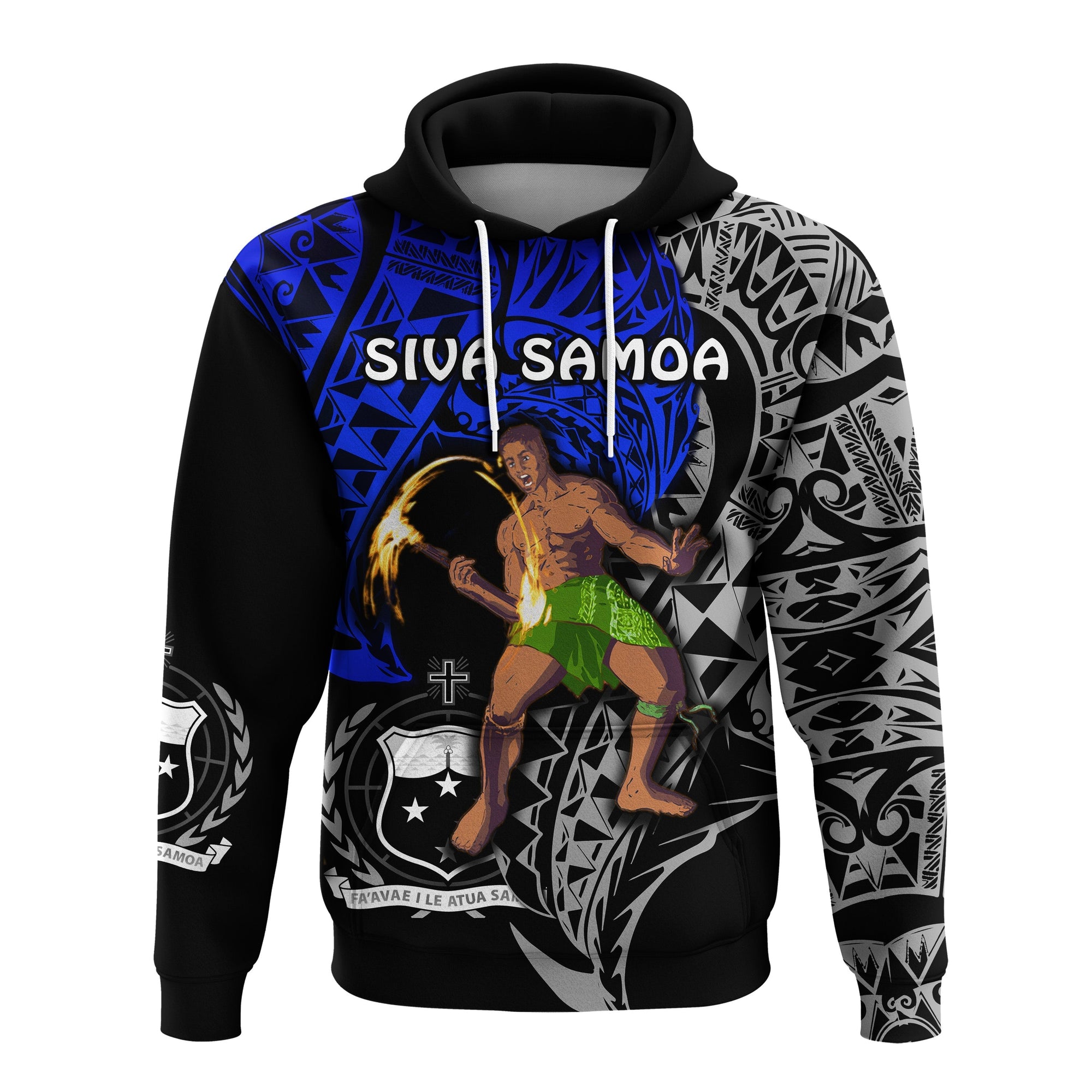 Siva Samoa Hoodie Samoan Dance Mix Blue Polynesian LT13