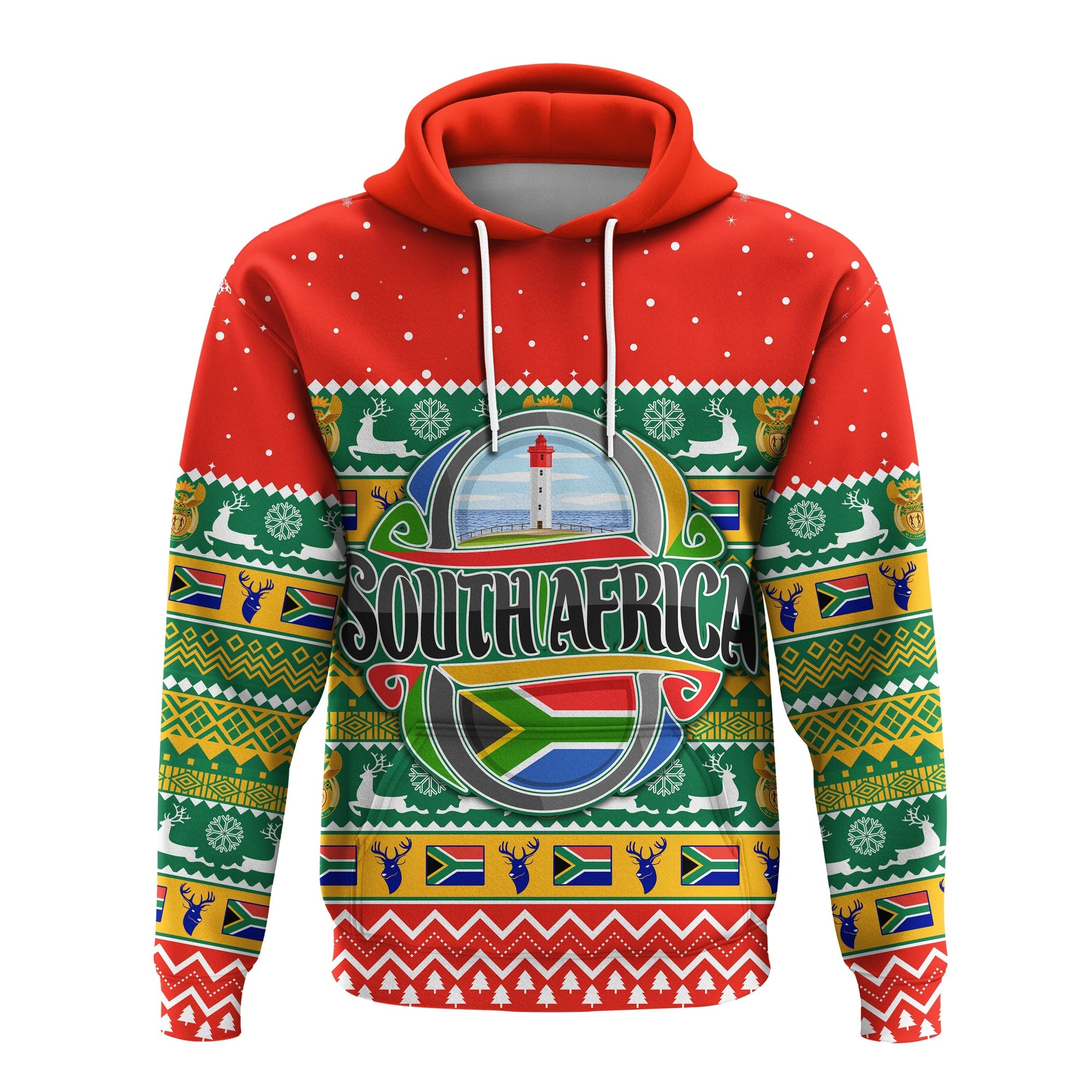 South Africa Christmas Custom Hoodie African Springbok LT13