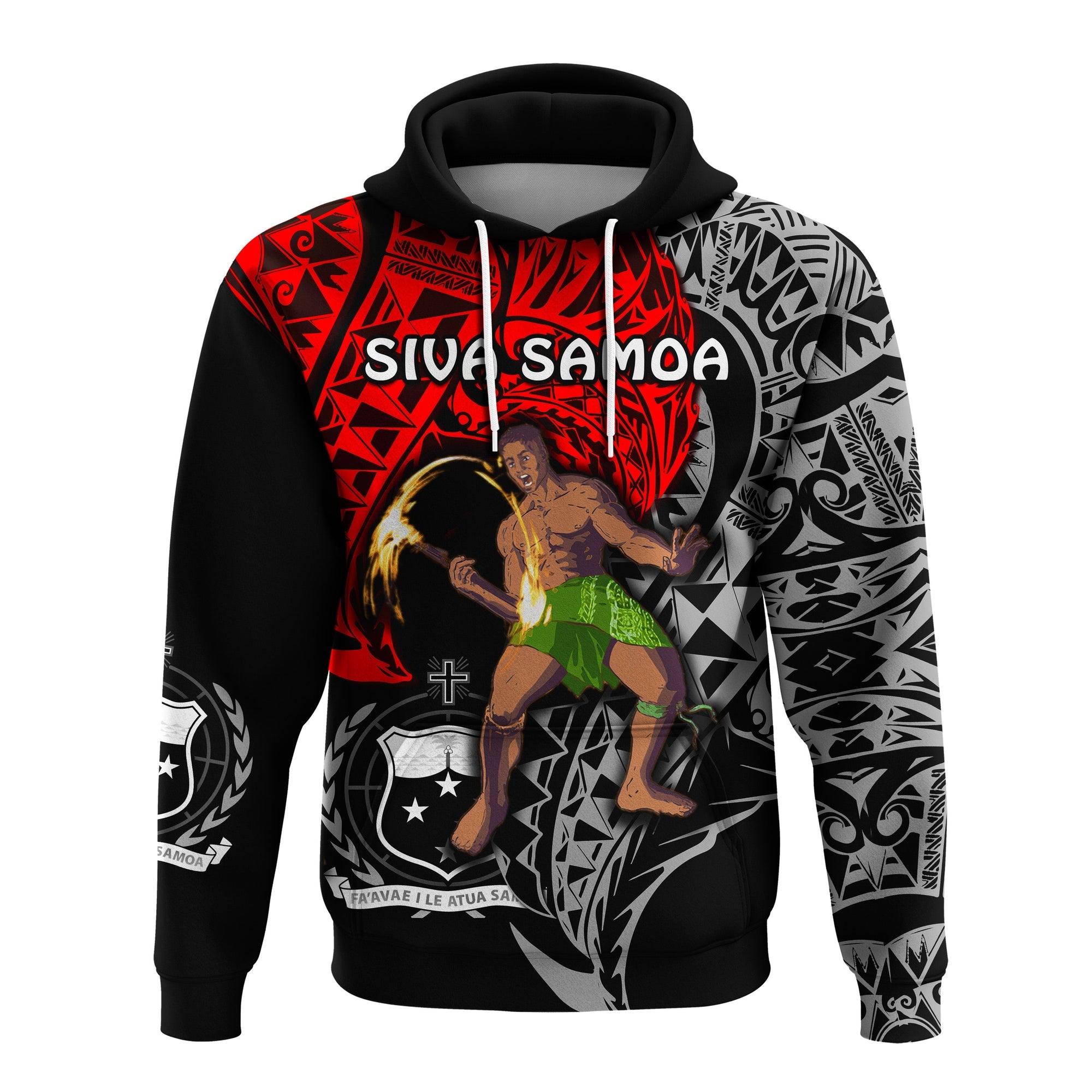 Siva Samoa Hoodie Samoan Dance Mix Red Polynesian LT13