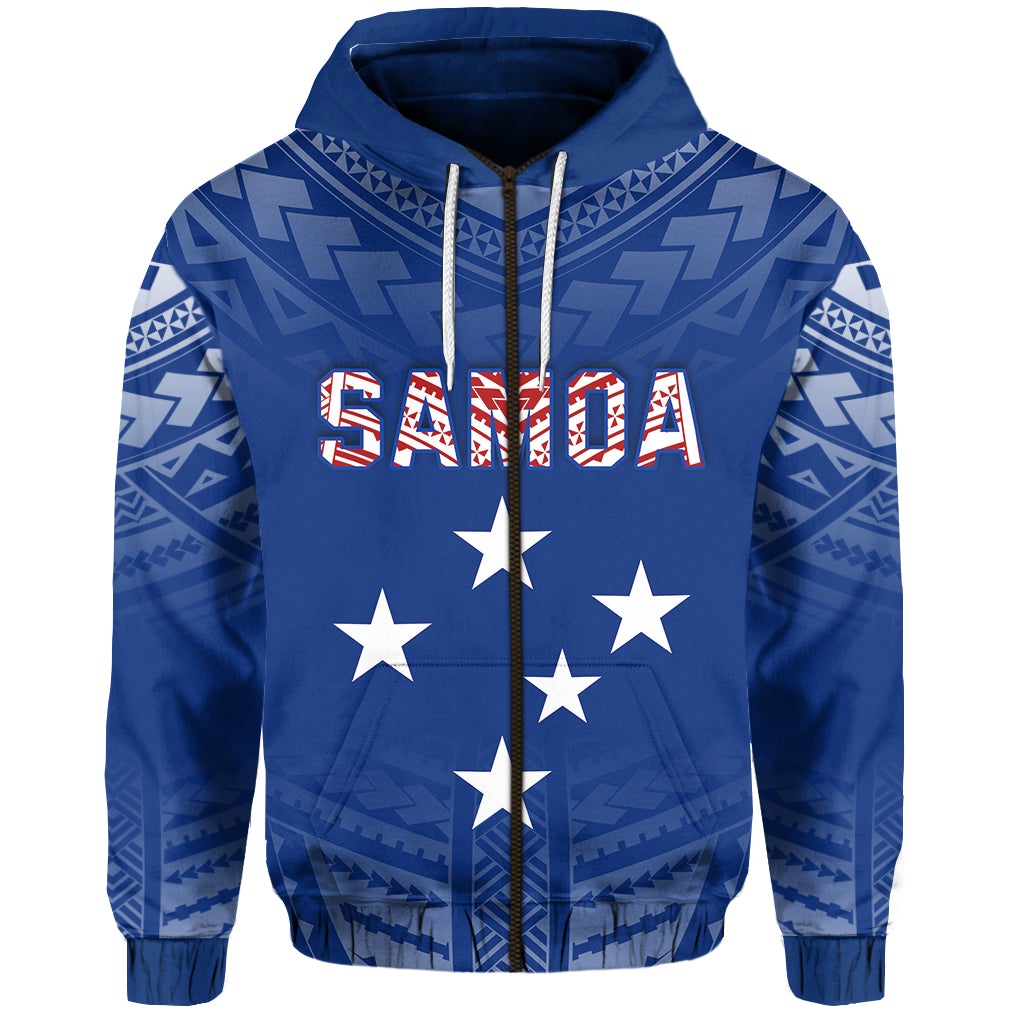 Samoa Zip Hoodie Simple Polynesian LT13
