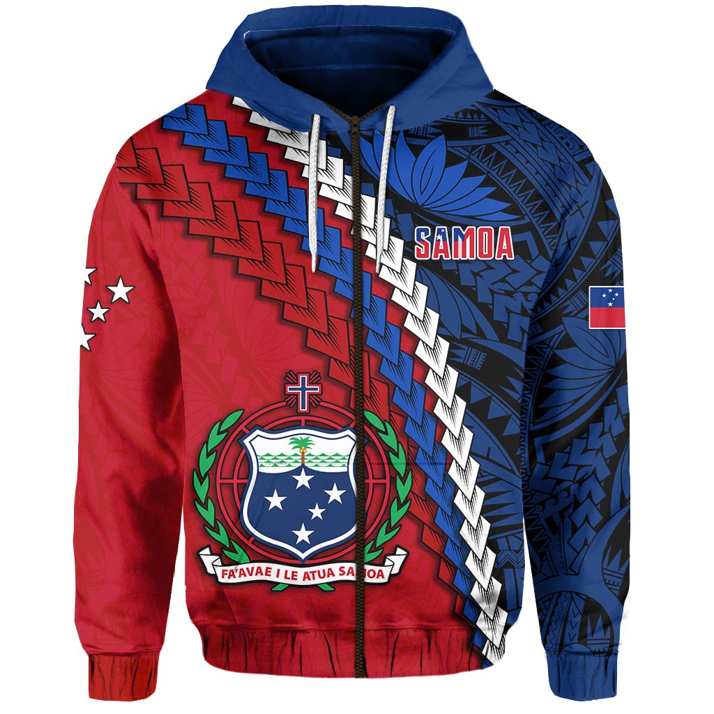 Samoa Polynesian Zip Hoodie Quotes LT13