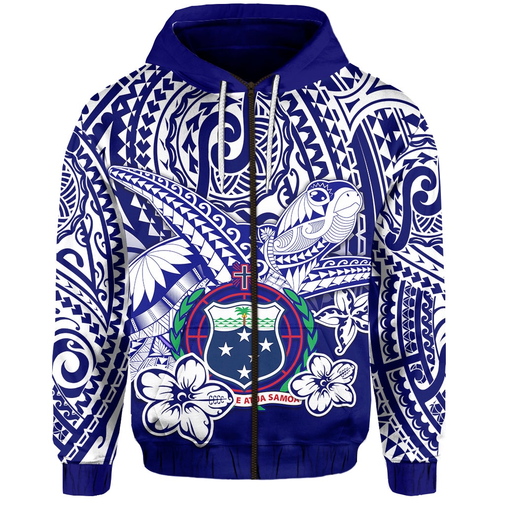 Samoa Polynesian Zip Hoodie Samoan Loved Turtles LT13