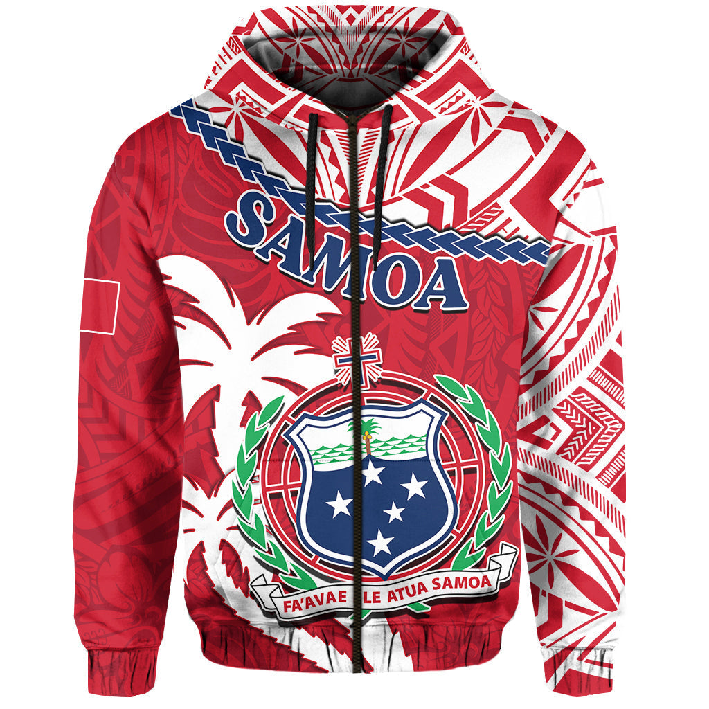 Samoa Hoodie Samoan Coat Of Arms With Coconut Red Style LT14