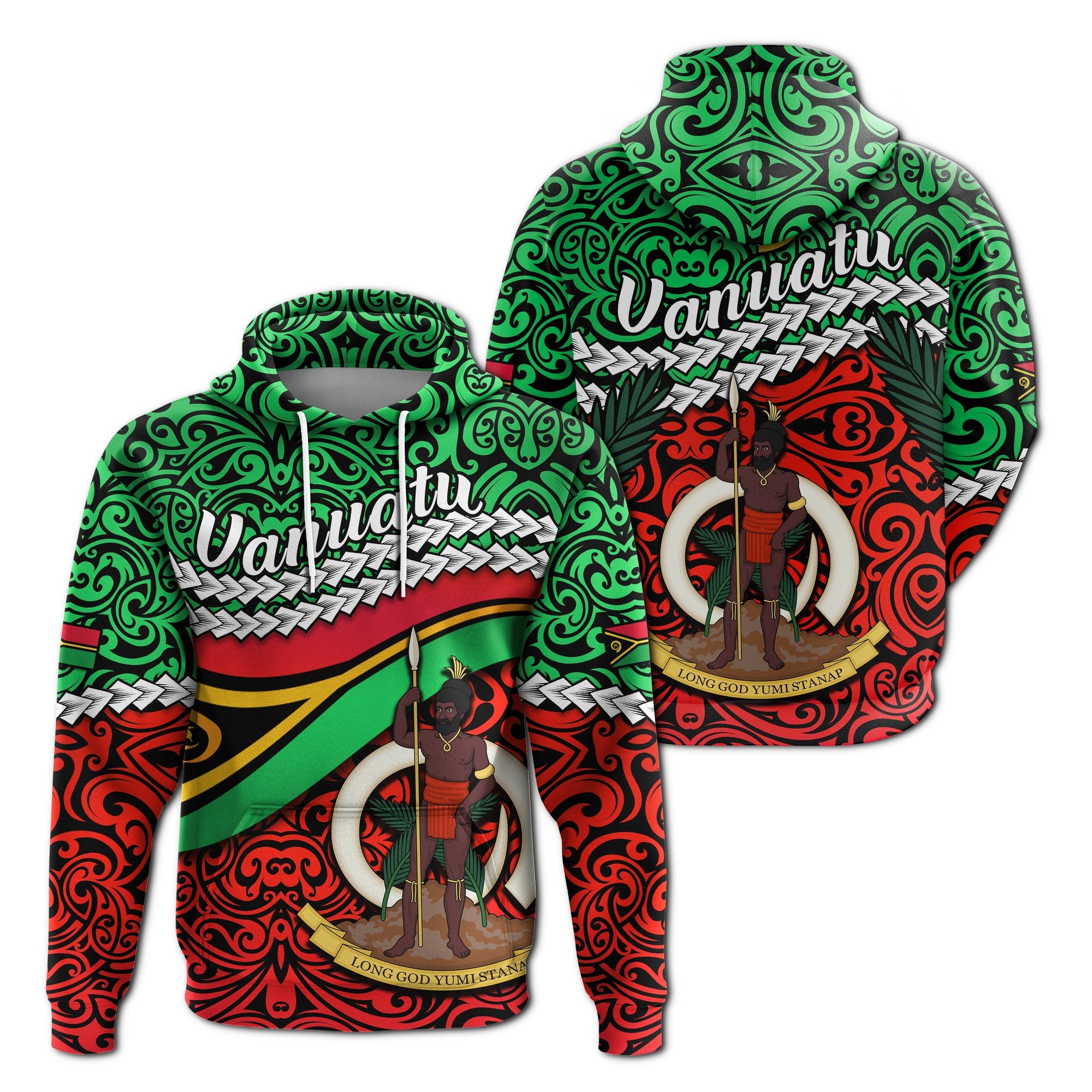 Proud Vanuatu Hoodie Pattern Mix Flag LT13