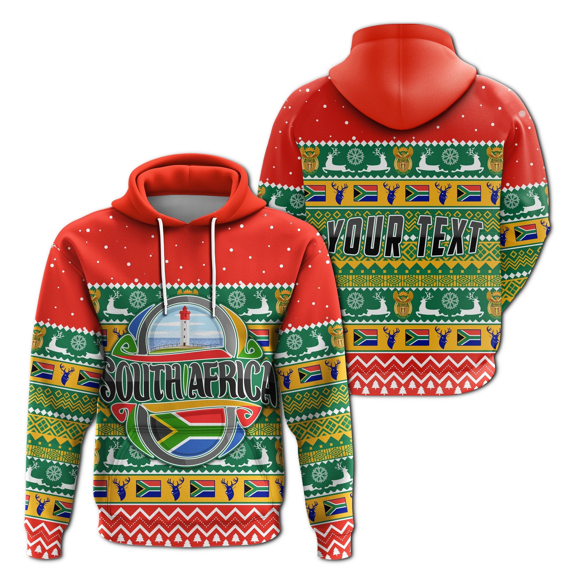 South Africa Christmas Custom Hoodie African Springbok LT13