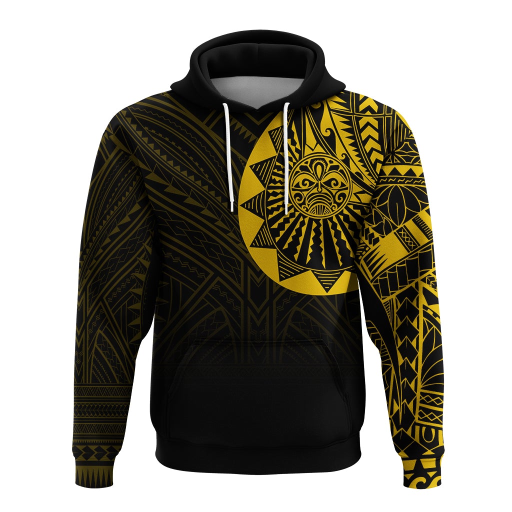 Polynesian Full Sleeve Tattoo Hoodie Gold Vibes LT7