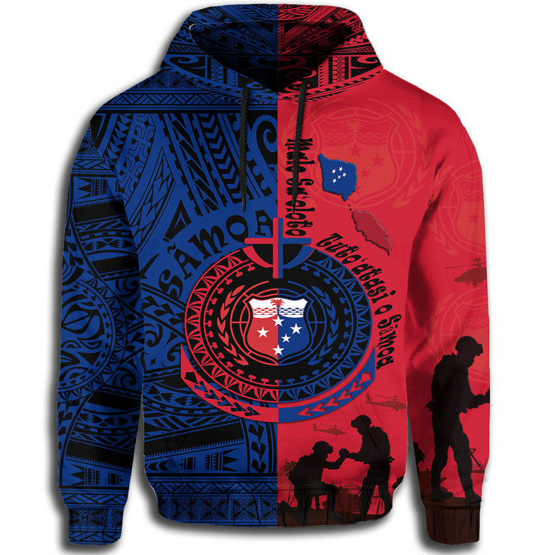Samoa Independence Day Hoodie Military Polynesian Pattern LT9