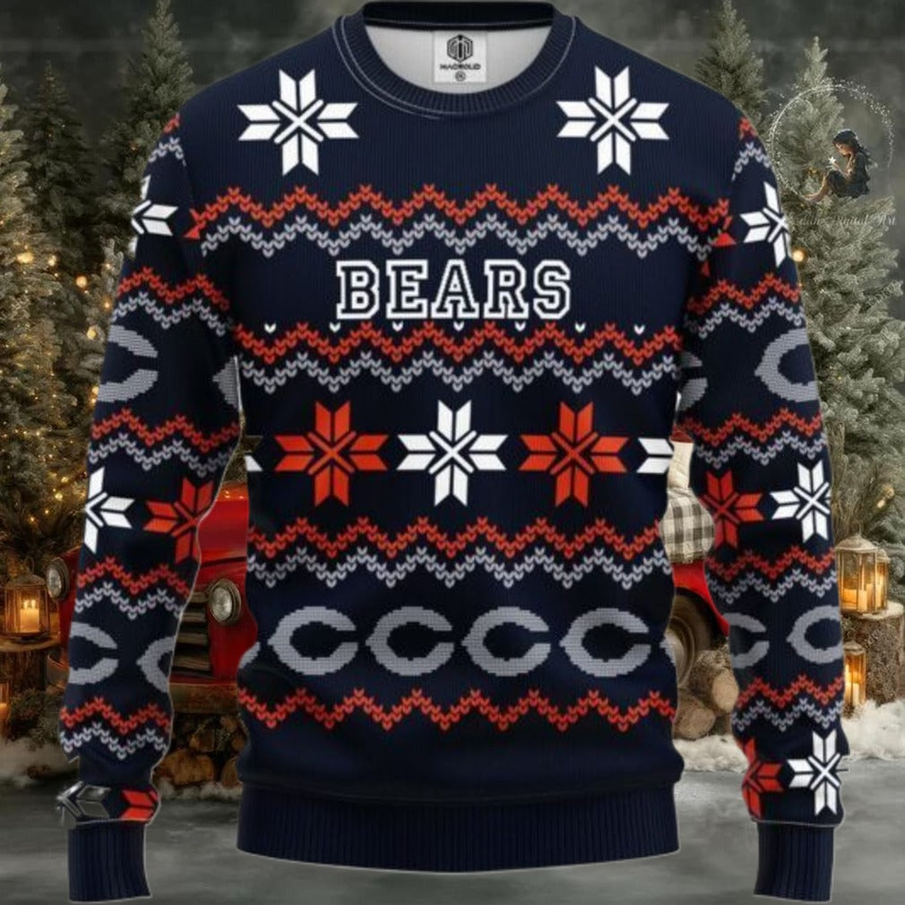 Nfl Chicago Bears Limited Edition All Over Print Christmas Ugly Sweater Sweatshirt Moderntees