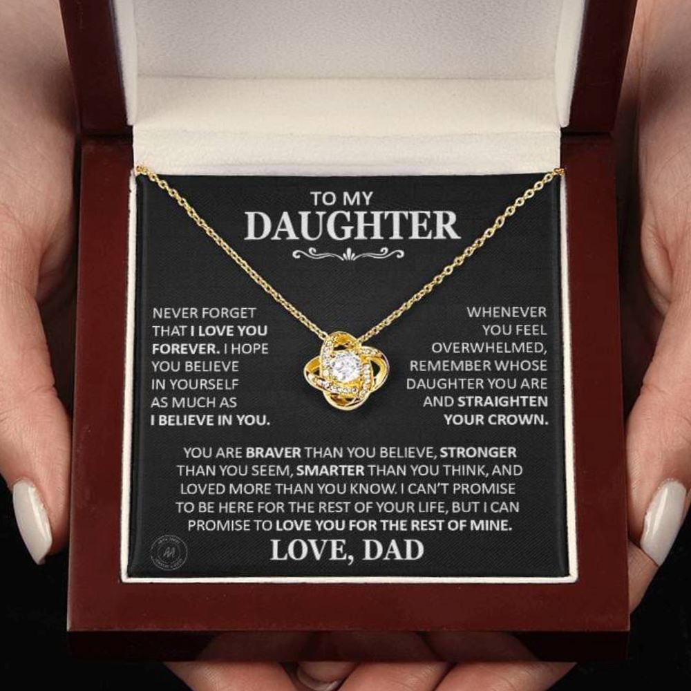 Beautiful Gift for Daughter From Dad "Never Forget That I Love You Forever" Classic Necklace
