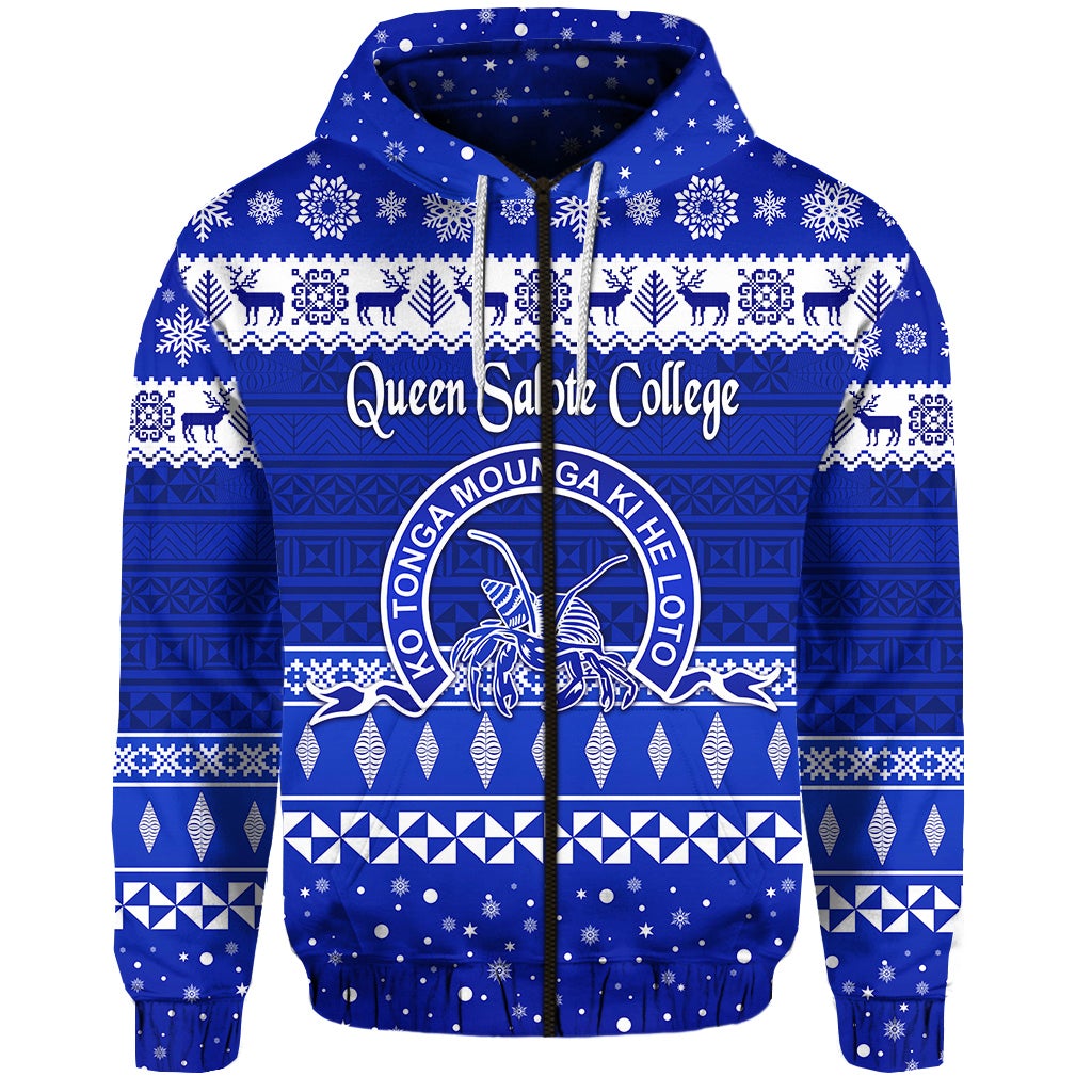 Queen Salote College Christmas Zip Hoodie Simple Style LT8