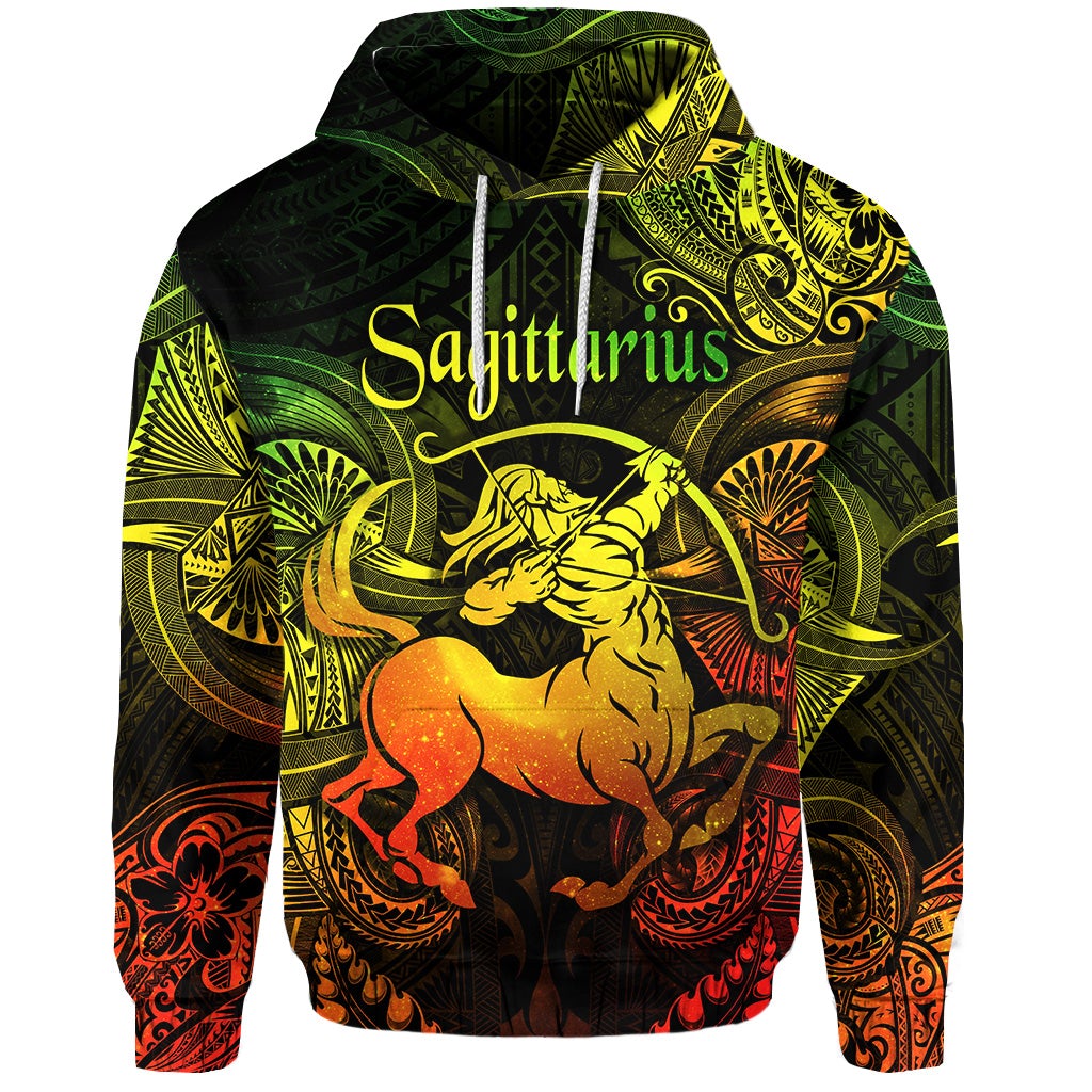 Sagittarius Zodiac Polynesian Hoodie Unique Style Reggae LT8