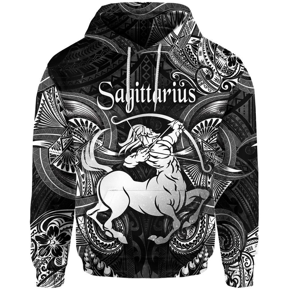 Sagittarius Zodiac Polynesian Hoodie Unique Style Black LT8