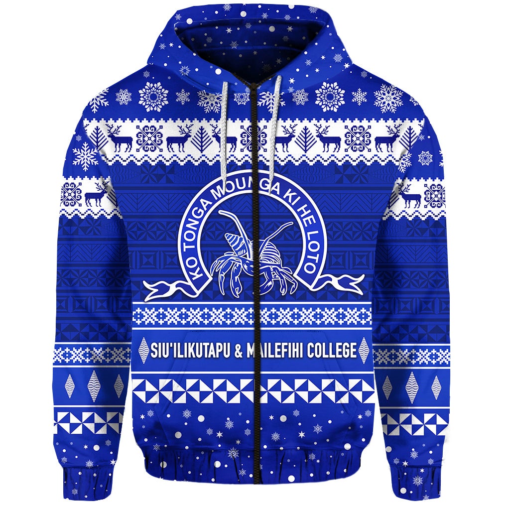 Siuilikutapu and Mailefihi College Christmas Zip Hoodie Simple Style LT8