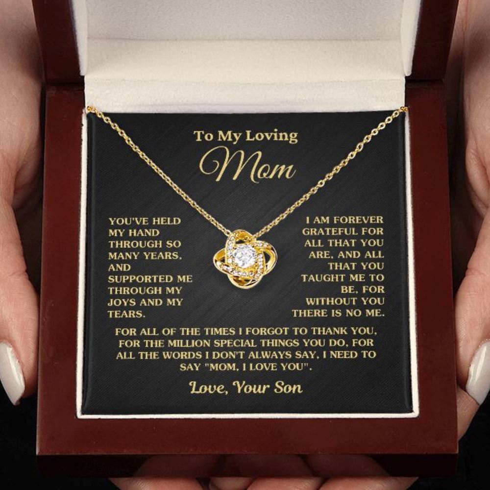 Gift for Mom "Without You There Is No Me" Love Your Son Gold Necklace