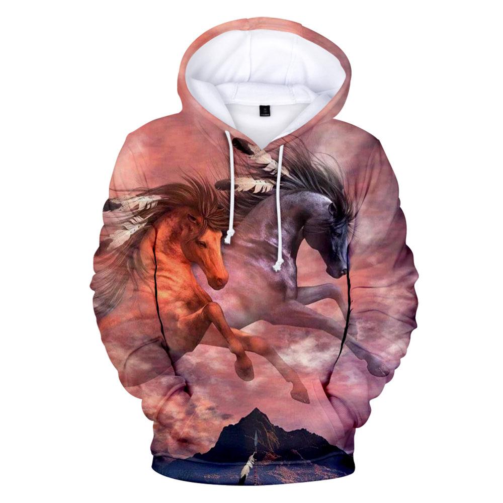 Running Horses Cloudy Native American All Over Hoodie LT10