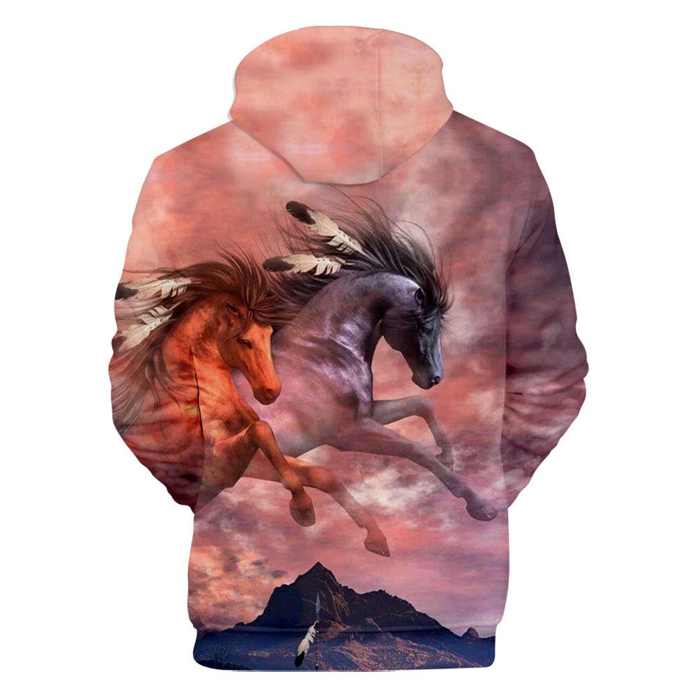 Running Horses Cloudy Native American All Over Hoodie LT10