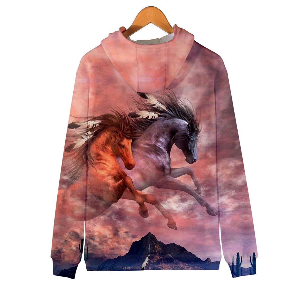 Running Horses Cloudy Native American All Over Hoodie LT10